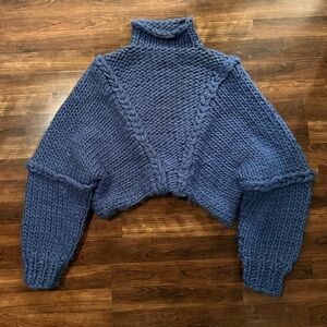 Chunky Knit Blue Sweater - YLLW Jessa